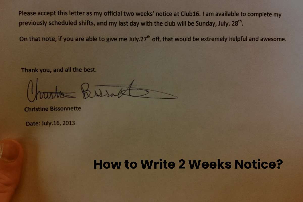 How to Write 2 Weeks Notice
