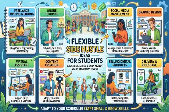 Flexible side hustle ideas for students