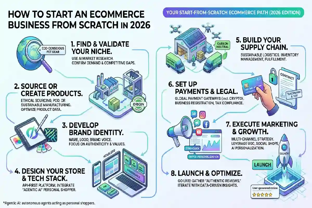 How to Start an Ecommerce Business From Scratch in 2026 How to Start an Ecommerce Business From Scratch in 2026