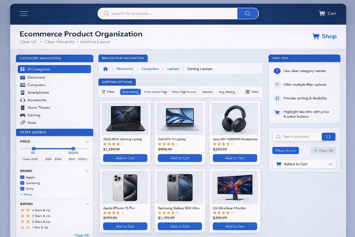 How to Organize Products on an Ecommerce Website
