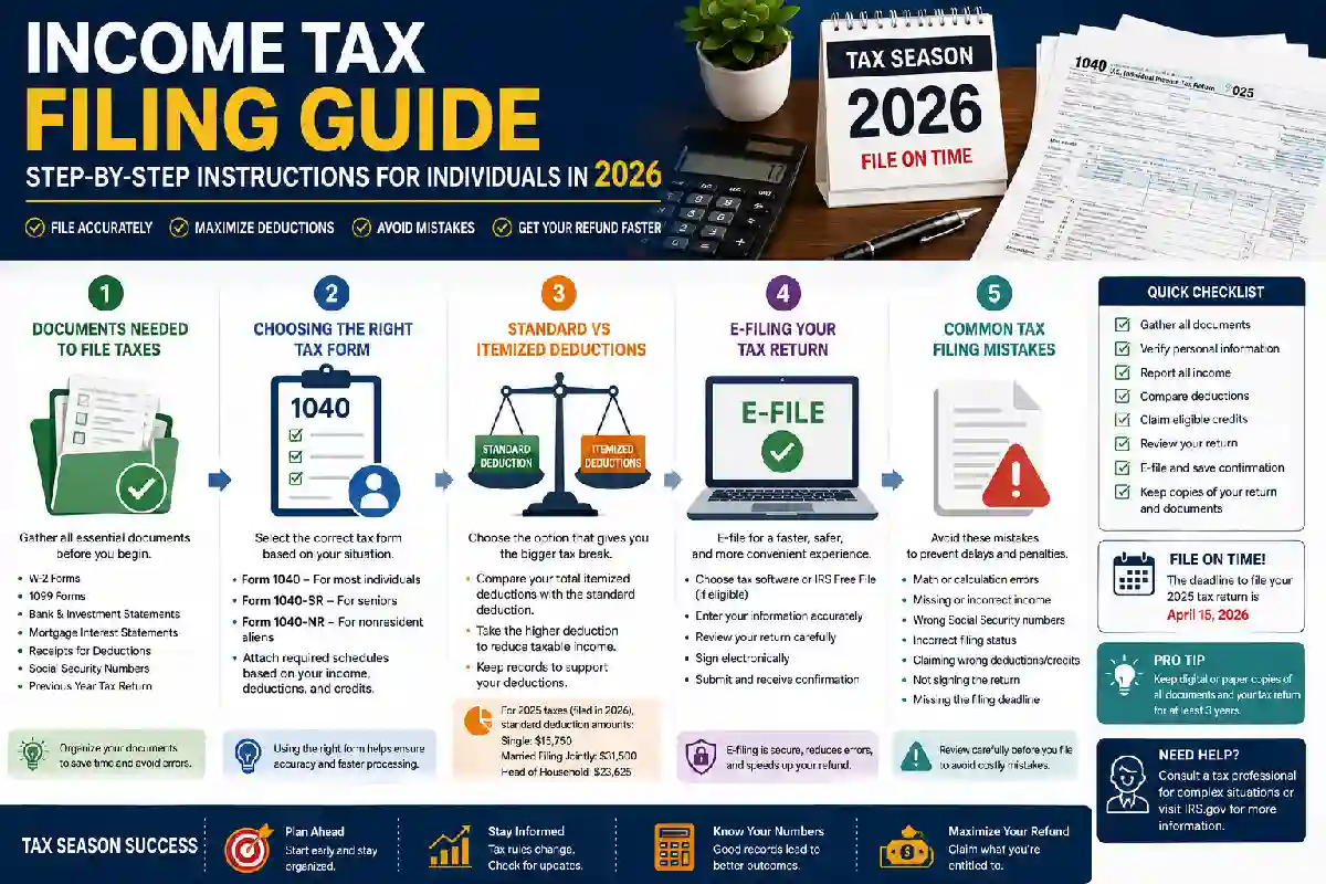 Income Tax Filing Guide: Step-by-Step Instructions for Individuals in 2026 Income Tax Filing Guide: Step-by-Step Instructions for Individuals in 2026