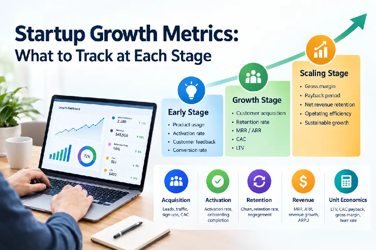 Startup Growth Metrics: What to Track at Each Stage Startup Growth Metrics: What to Track at Each Stage