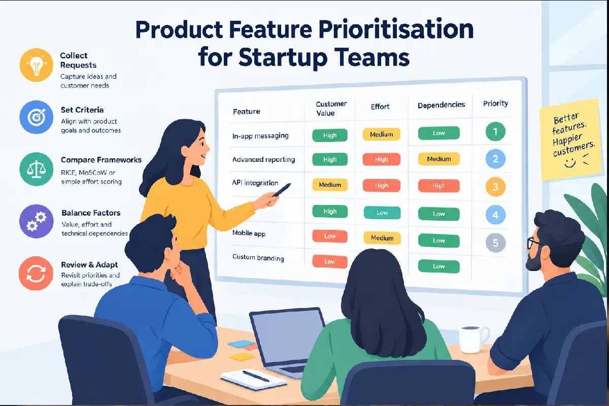 Product Feature Prioritisation for Startup Teams