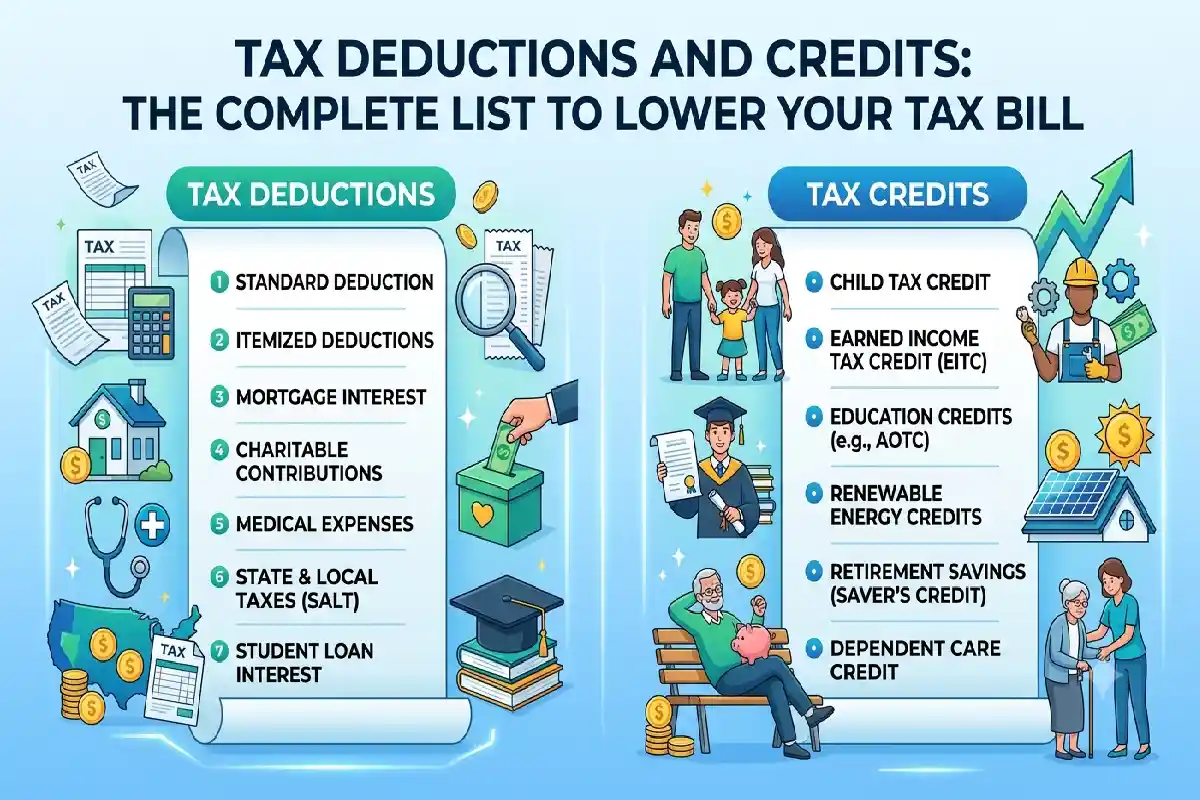 Tax Deductions and Credits: The Complete List to Lower Your Tax Bill Tax Deductions and Credits: The Complete List to Lower Your Tax Bill
